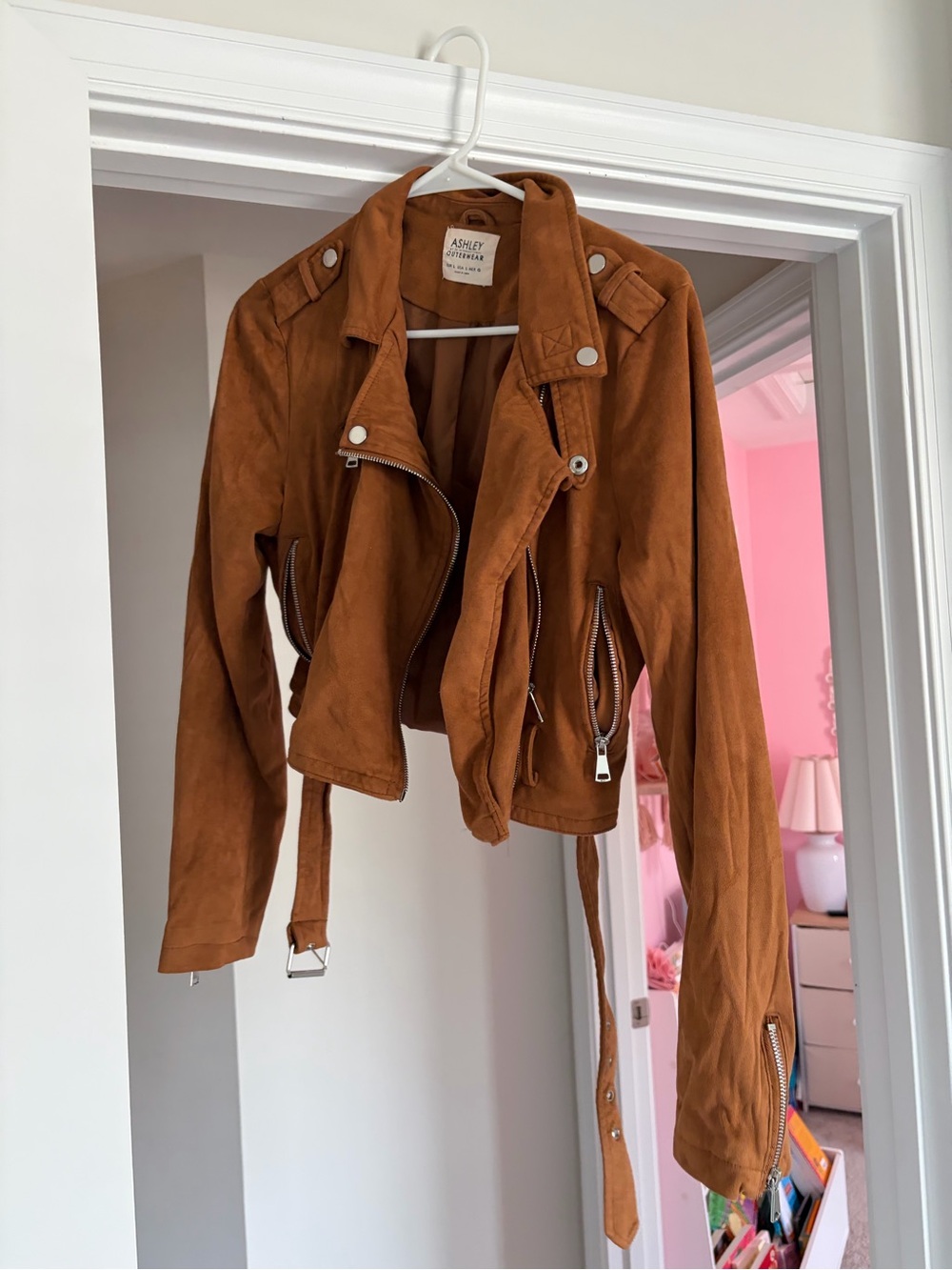 Ashley By 26 International Brown Suede Moto Jacket - Picture 2 of 3